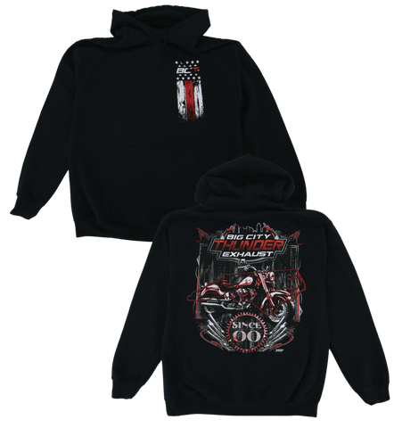 Big City Thunder Trackside Series Design, Hooded Sweatshirt, Black